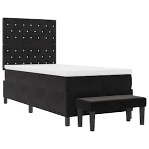 Postel s boxspringem s polštářem Černá 200 x 100 cm samet - obrázek 7