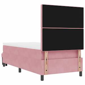 Postel s boxspringem s čelo Růžová 200 x 100 cm samet - obrázek 10