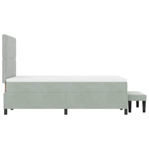 Postel s boxspringem s čelo Světle šedá 190 x 120 cm samet - obrázek 9