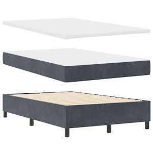 Postel s boxspringem s matrací Tmavě šedá 120 x 200 cm samet - obrázek 4