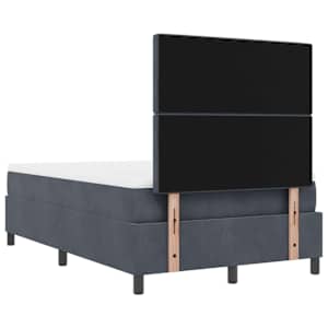 Postel s boxspringem s matrací Tmavě šedá 120 x 200 cm samet - obrázek 10