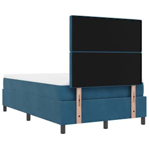 Postel s boxspringem s čelo Tmavě moddrá 200 x 120 cm samet - obrázek 10