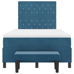 Postel s boxspringem s čelo Tmavě moddrá 200 x 120 cm samet - obrázek 8