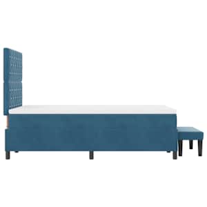 Postel s boxspringem s čelo Tmavě moddrá 200 x 120 cm samet - obrázek 9