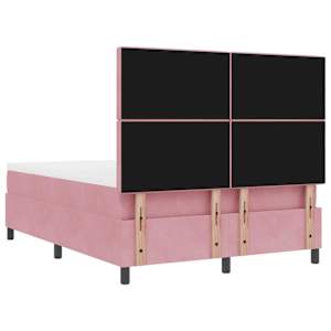 Postel s boxspringem s čelo Růžová 190 x 140 cm samet - obrázek 10