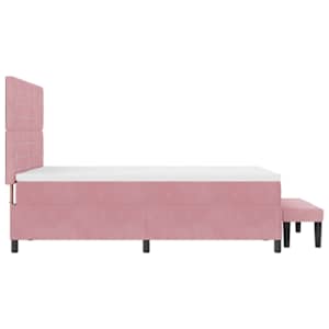 Postel s boxspringem s čelo Růžová 190 x 140 cm samet - obrázek 9