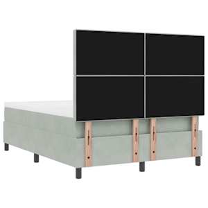 Postel s boxspringem s čelo Světle šedá 200 x 160 cm samet - obrázek 10
