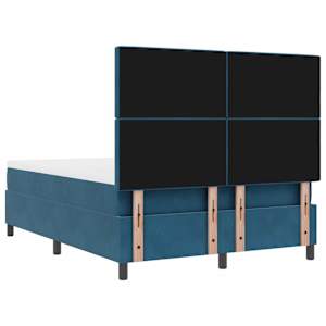 Postel s boxspringem s matrací Tmavě moddrá 160 x 200 cm samet - obrázek 10