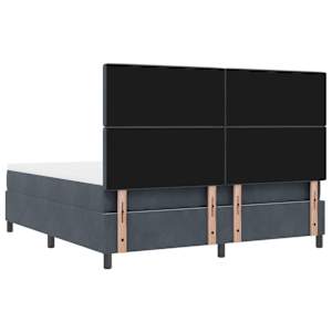 Postel s boxspringem s čelo Tmavě šedá 200 x 180 cm samet - obrázek 10