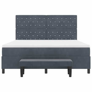 Postel s boxspringem s čelo Tmavě šedá 200 x 180 cm samet - obrázek 8