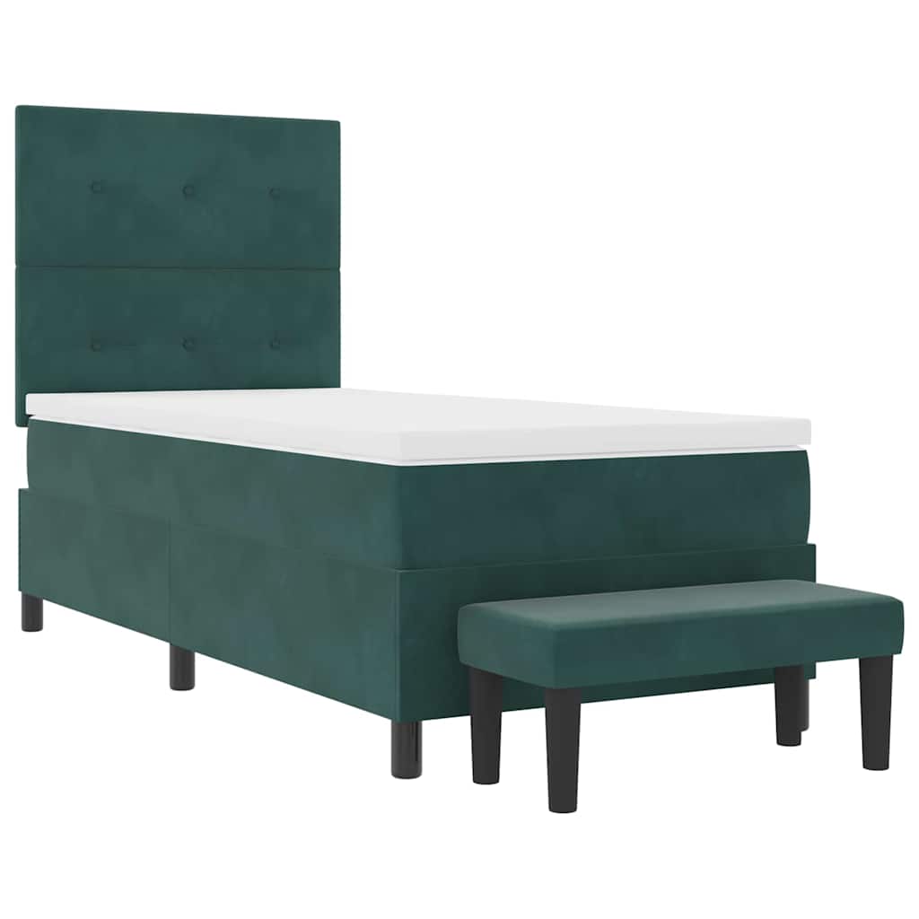 Postel s boxspringem s polštářem Tmavě zelená 200 x 80 cm samet - obrázek 7