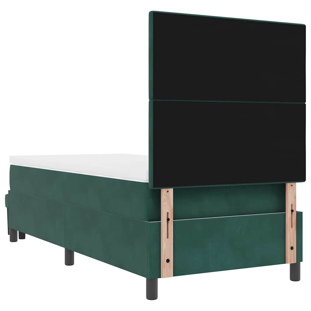 Postel s boxspringem s polštářem Tmavě zelená 200 x 80 cm samet - obrázek 10