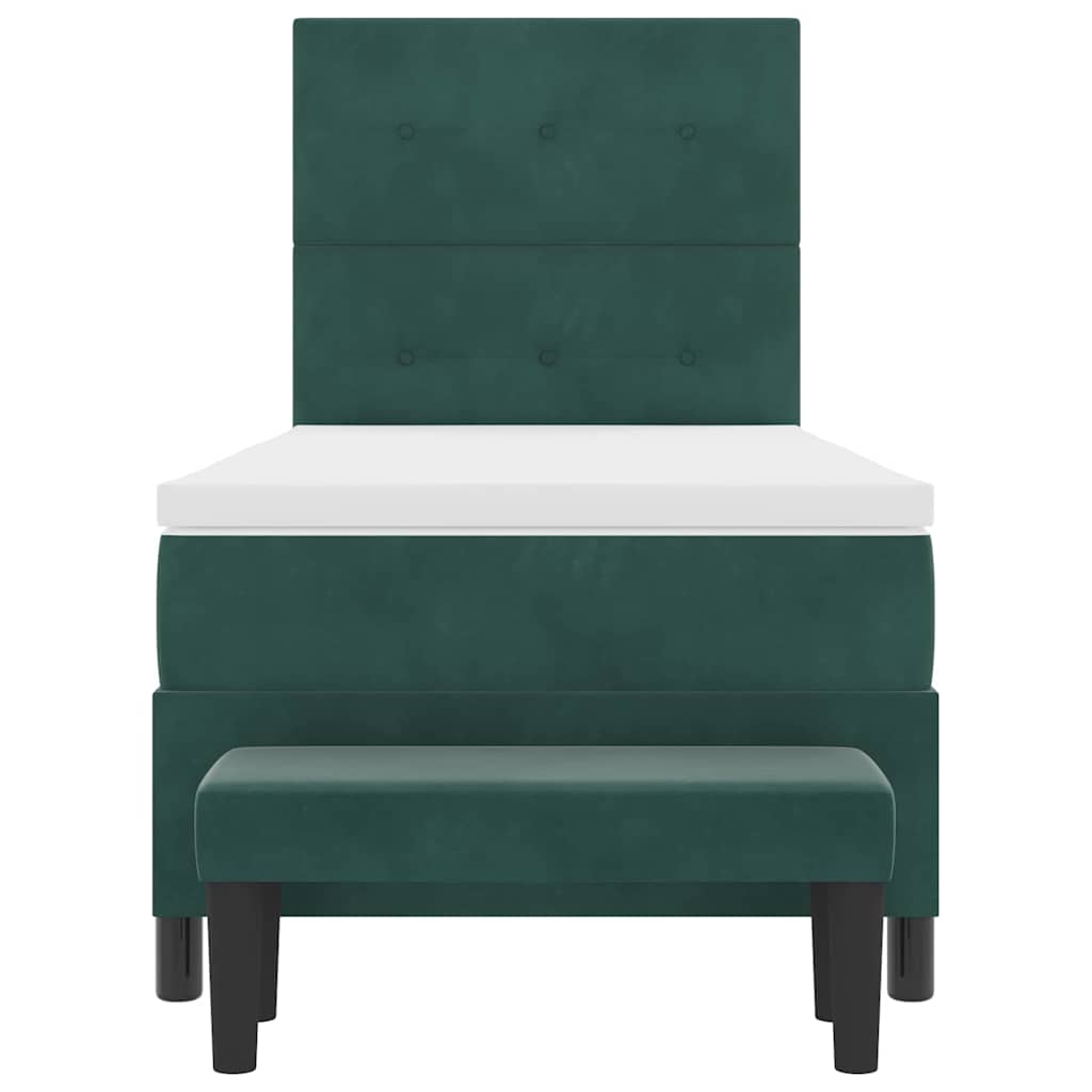 Postel s boxspringem s polštářem Tmavě zelená 200 x 80 cm samet - obrázek 8