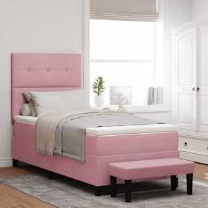 Postelja z vzmetnico z vzmetnico Roza 80 x 200 cm Žamet