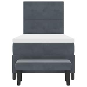 Postel s boxspringem s čelo Tmavě šedá 200 x 100 cm samet - obrázek 8