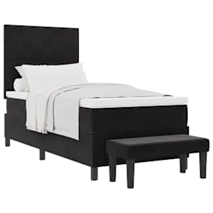 Postel s boxspringem s čelo Černá 200 x 100 cm samet - obrázek 2
