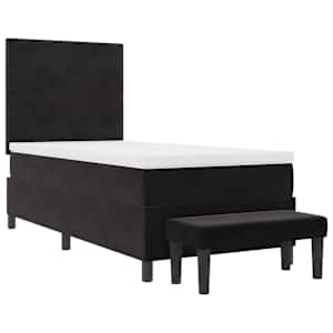 Postel s boxspringem s čelo Černá 200 x 100 cm samet - obrázek 7