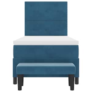 Postel s boxspringem s čelo Tmavě moddrá 200 x 100 cm samet - obrázek 8