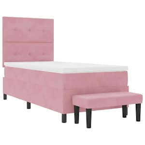 Postel s boxspringem s čelo Růžová 200 x 100 cm samet - obrázek 7