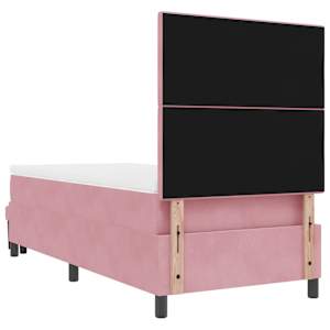 Postel s boxspringem s čelo Růžová 200 x 100 cm samet - obrázek 10