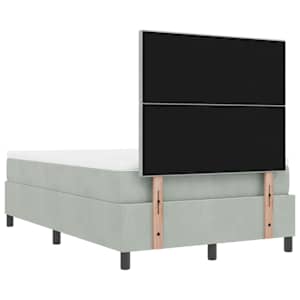 Postel s boxspringem s matrací Světle šedá 120 x 190 cm samet - obrázek 10