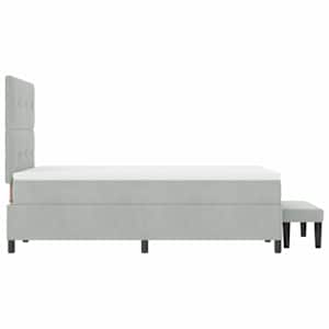 Postel s boxspringem s matrací Světle šedá 120 x 190 cm samet - obrázek 9