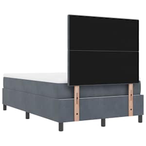 Postel s boxspringem s čelo Tmavě šedá 190 x 120 cm samet - obrázek 10