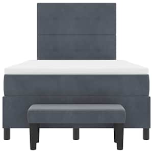 Postel s boxspringem s čelo Tmavě šedá 190 x 120 cm samet - obrázek 8