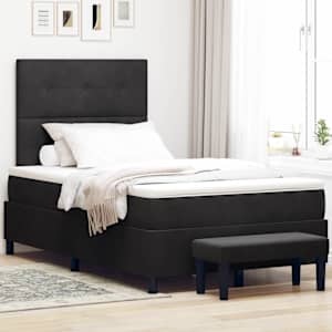Postel s boxspringem s čelo Černá 190 x 120 cm samet - obrázek 1