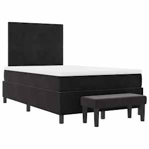 Postel s boxspringem s čelo Černá 190 x 120 cm samet - obrázek 7