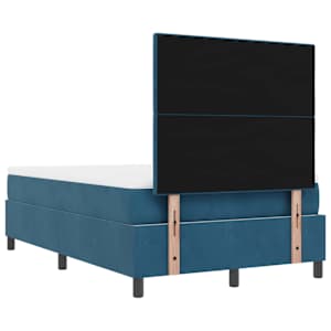 Postel s boxspringem s čelo Tmavě moddrá 190 x 120 cm samet - obrázek 10