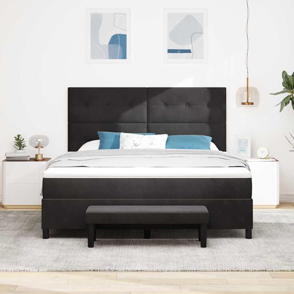 Thumbnail - vidaXL Boxspringbett mit Matratze Schwarz 180 x 200 cm Samt