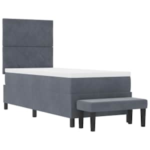 Postel s boxspringem s čelo Tmavě šedá 200 x 80 cm samet - obrázek 7