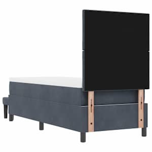 Postel s boxspringem s čelo Tmavě šedá 200 x 80 cm samet - obrázek 10
