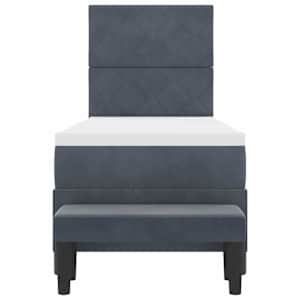 Postel s boxspringem s čelo Tmavě šedá 200 x 80 cm samet - obrázek 8