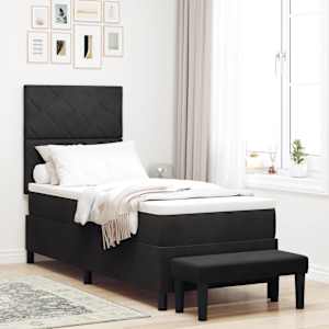 Postel s boxspringem s čelo Černá 200 x 80 cm samet - obrázek 1