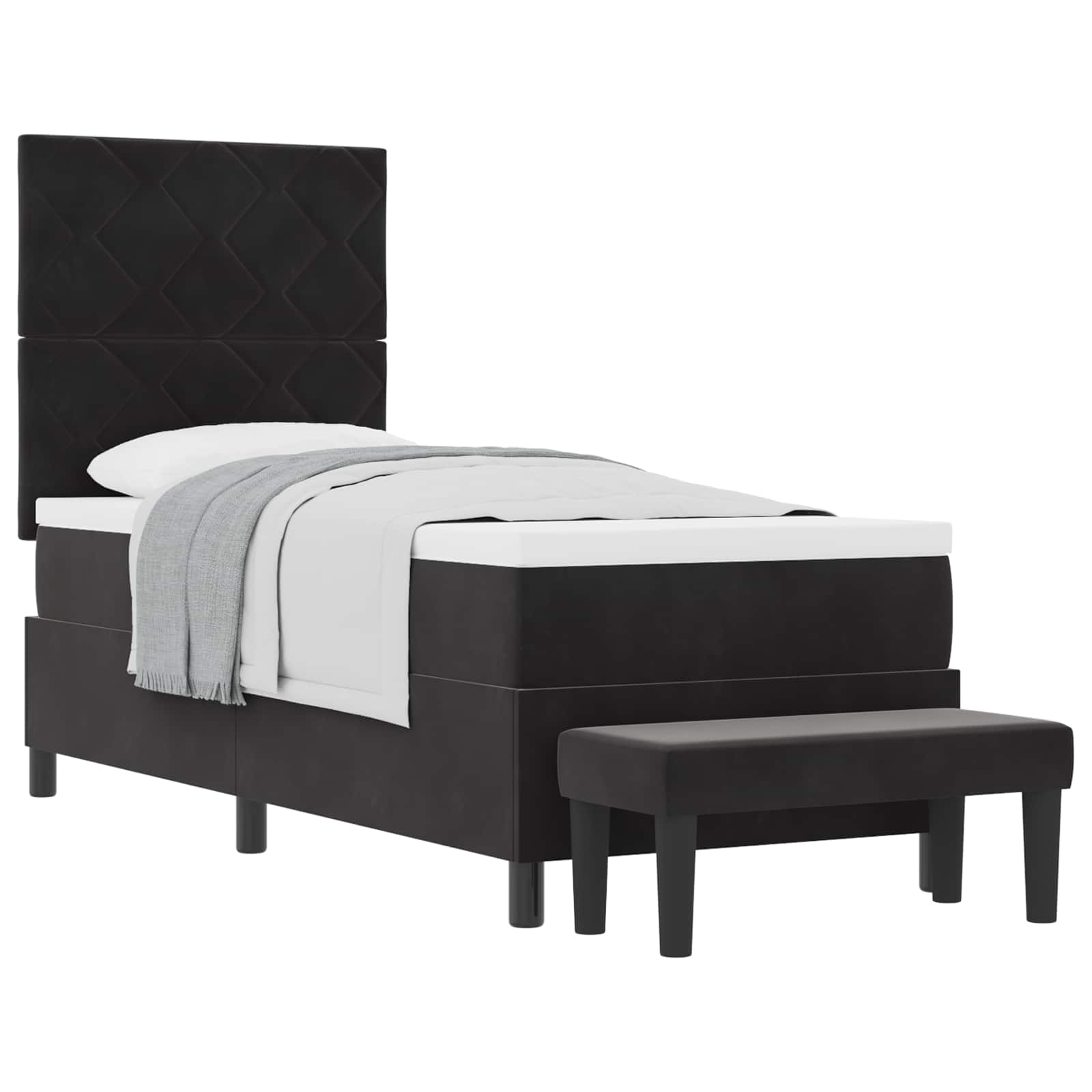 vidaXL Boxspring bed met hoofdeinde Zwart 200 x 80 cm Fluweel, foto 3