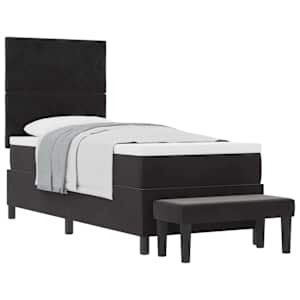 Postel s boxspringem s čelo Černá 200 x 80 cm samet - obrázek 2