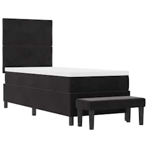 Postel s boxspringem s čelo Černá 200 x 80 cm samet - obrázek 7