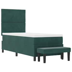Postel s boxspringem s matrací Tmavě zelená 80 x 200 cm samet - obrázek 7