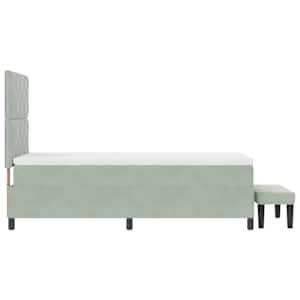 Postel s boxspringem s matrací Světle šedá 100 x 200 cm samet - obrázek 9
