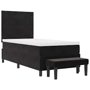 Postel s boxspringem s čelo Černá 200 x 100 cm samet - obrázek 7