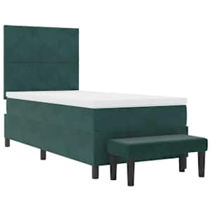 Postel s boxspringem s čelo Tmavě zelená 200 x 100 cm samet - obrázek 7