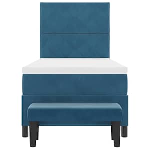 Postel s boxspringem s čelo Tmavě moddrá 200 x 100 cm samet - obrázek 8