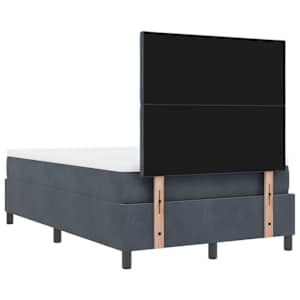 Postel s boxspringem s čelo Tmavě šedá 190 x 120 cm samet - obrázek 10