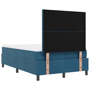 Postel s boxspringem s čelo Tmavě moddrá 190 x 120 cm samet - obrázek 10