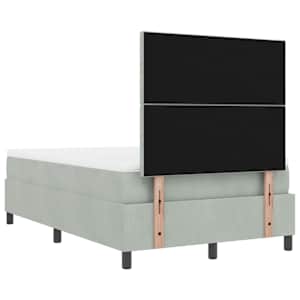 Postel s boxspringem s matrací Světle šedá 120 x 200 cm samet - obrázek 10