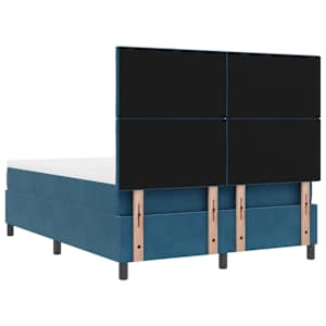 Postel s boxspringem s čelo Tmavě moddrá 200 x 140 cm samet - obrázek 10