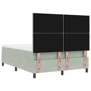 Postel s boxspringem s čelo Světle šedá 200 x 160 cm samet - obrázek 10