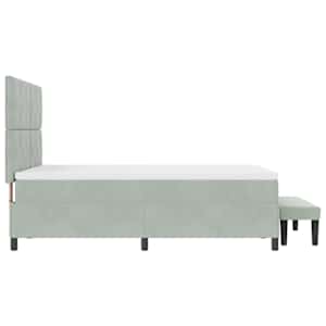 Postel s boxspringem s čelo Světle šedá 200 x 160 cm samet - obrázek 9